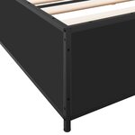 vidaXL Cadre de lit noir 200x200 cm bois d'ingénierie et métal