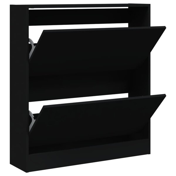 vidaXL Armoire à chaussures noir 80x21x87 5 cm bois d'ingénierie