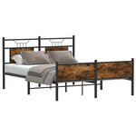 vidaXL Cadre de lit sans matelas chêne fumé 140x190 cm bois ingénierie