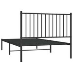 vidaXL Cadre de lit métal sans matelas avec tête de lit noir 100x190cm