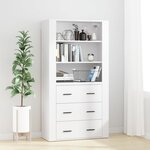 vidaXL Buffet haut Blanc Bois d'ingénierie
