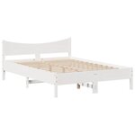 vidaXL Cadre de lit avec tiroirs blanc 140x190 cm bois de pin massif