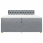 vidaXL Sommier à lattes de lit avec matelas Gris clair 200x200cm Tissu