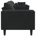 vidaXL Canapé en velours avec coussin Noir 208 cm Velours