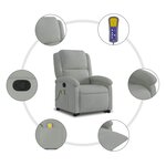 vidaXL Fauteuil de massage inclinable Gris clair Velours
