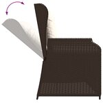 vidaXL Banc inclinable de jardin avec coussins marron résine tressée