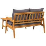 vidaXL Ensemble bistro 2 pièces avec coussins - en bois d'acacia massif