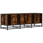 vidaXL Meuble TV chêne fumé 120x35x41 cm bois d'ingénierie et métal
