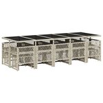 vidaXL Ensemble à manger de jardin et coussins 15 Pièces gris clair rotin