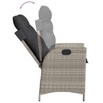 vidaXL Ensemble à manger de jardin et coussins 5 Pièces gris clair rotin