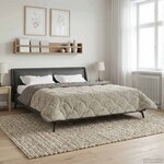 vidaXL Duvet complet toute l'année Matelassé Gris clair 200 x 240 cm