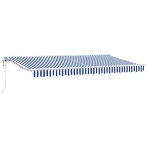 vidaXL Auvent Rétractable Bleu et Blanc 400x200 cm tissu