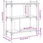 vidaXL Bibliothèque 3 niveaux chêne brun 76x32x88 cm bois d'ingénierie