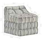 vidaXL Pouf modulaire Gris rayé Tissu