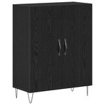 vidaXL Haut Armoire 2 Pièces Chêne noir Bois d'ingénierie et verre