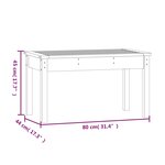 vidaXL Banc de jardin gris 80x44x45 cm bois massif de pin