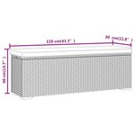 vidaXL Banc pouf avec coussin marron 110x30x40 cm résine tressée