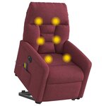 vidaXL Fauteuil inclinable de massage électrique Rouge bordeaux Tissu