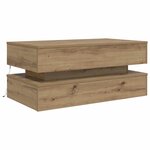 vidaXL Table basse avec lumières LED chêne artisanal 90x50x40 cm