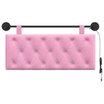 vidaXL Tête de lit suspendue Avec lumière LED Rose Tissu