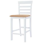 vidaXL Table et chaises de bar 5 Pièces Bois massif Marron et blanc