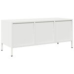 vidaXL Meuble TV blanc 101 5x39x43 5 cm acier laminé à froid