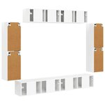 vidaXL Meuble TV 8 Pièces Blanc brillant