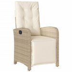vidaXL Ensemble à manger de jardin et coussins 3 Pièces Beige poly rotin