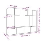 vidaXL Ensemble de meubles TV 6 Pièces Blanc Bois d'ingénierie