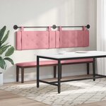 vidaXL Tête de lit suspendue Avec lumière LED Rose Velours