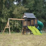Aire de jeux - Toboggan vert citron et toboggan tubulaire - Cody