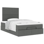 vidaXL Cadre de lit ottoman avec matelas gris foncé 120x190 cm tissu