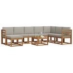 vidaXL Ensemble de canapés d'extérieur 9 Pièces Gris Naturel et Clair