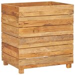 vidaXL Lit surélevé 50x40x55 cm bois de teck recyclé et acier