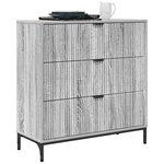 vidaXL Buffet Gris Sonoma 79 5 x 33 x 82 cm Bois d'ingénierie