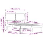 vidaXL Cadre de lit avec tête de lit rembourrée Noir 140 x 190 cm