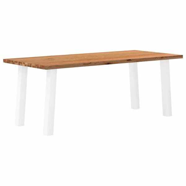 vidaXL Table à manger marron clair bois de chêne massif rectangulaire