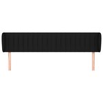 vidaXL Tête de lit avec oreilles Noir 163x23x78/88 cm Tissu