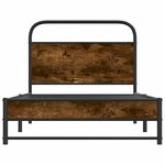 vidaXL Cadre de lit sans matelas 100x200 cm chêne fumé bois ingénierie