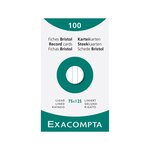 Étui De 100 Fiches - Bristol Ligné Non Perforé 75x125mm - Blanc - X 10 - Exacompta