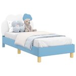 vidaXL Cadre de lit pour enfants avec tête de lit Bleu 80 x 160 cm PU