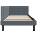 vidaXL Cadre de lit d'angle Gris foncé 90 cm x 200 cm Velours