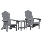 vidaXL Chaise de jardin 3 Pièces Gris clair Polyéthylène