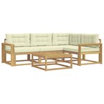 vidaXL Ensemble de canapés d'extérieur 5 pc Blanc et crème Polyester