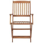 vidaXL Chaises pliables de jardin lot de 2 avec coussins Bois d'acacia