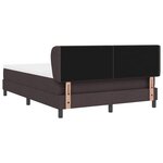 vidaXL Lit à ressorts avec matelas Marron foncé 140 x 190 cm tissu