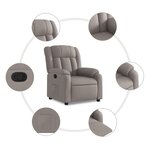 vidaXL Fauteuil de massage inclinable Taupe Tissu