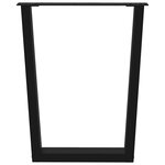 vidaXL Pieds de table à manger en V 2 pièces Noir 60 x (72-73 3) cm Acier