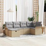 vidaXL Ensemble de canapé de jardin 6 Pièces beige et gris clair