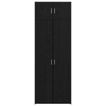 vidaXL Armoire de rangement 3 Pièces Chêne noir
